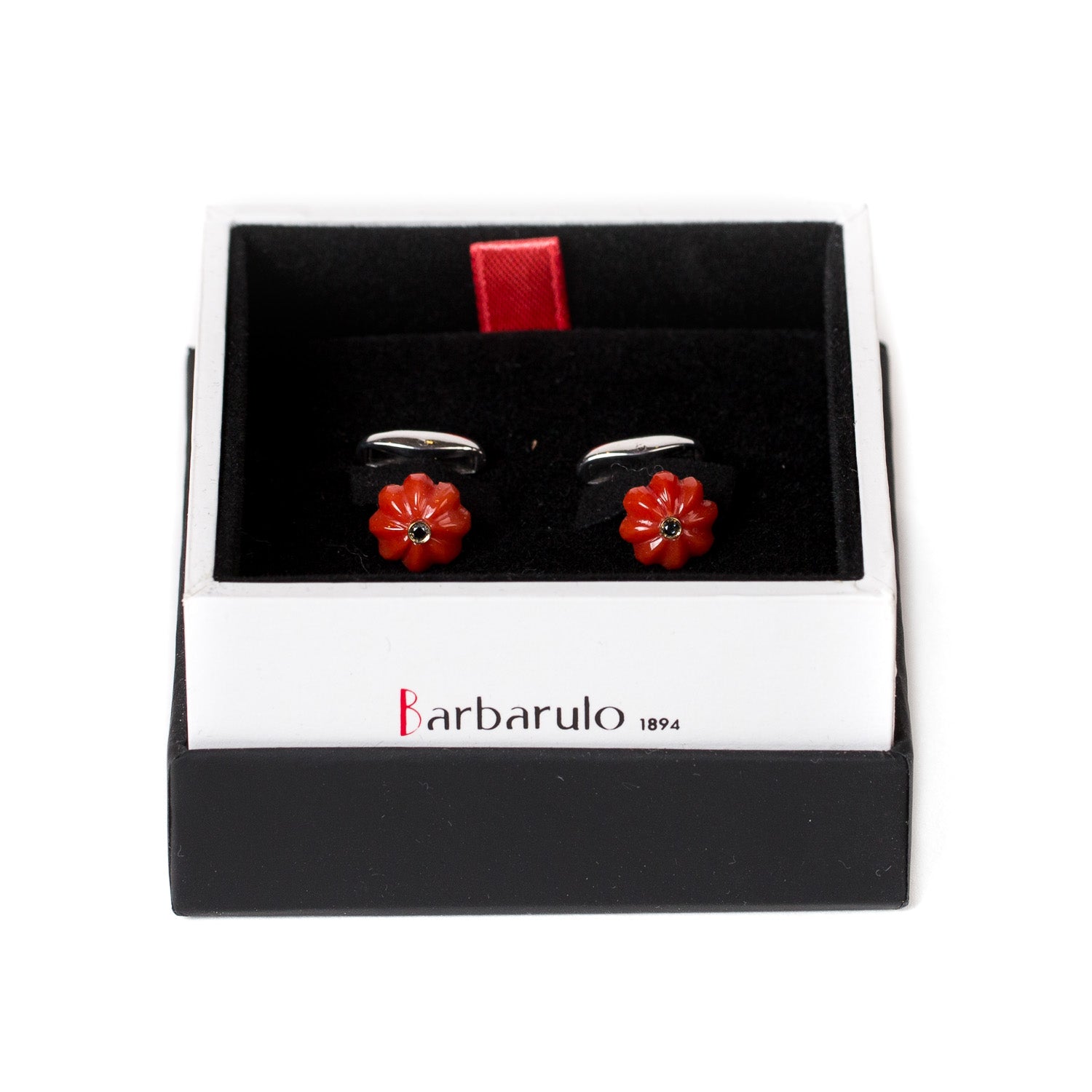 Cufflinks "Coral Flower Diamond" made of Sterling Silver - purely handmade